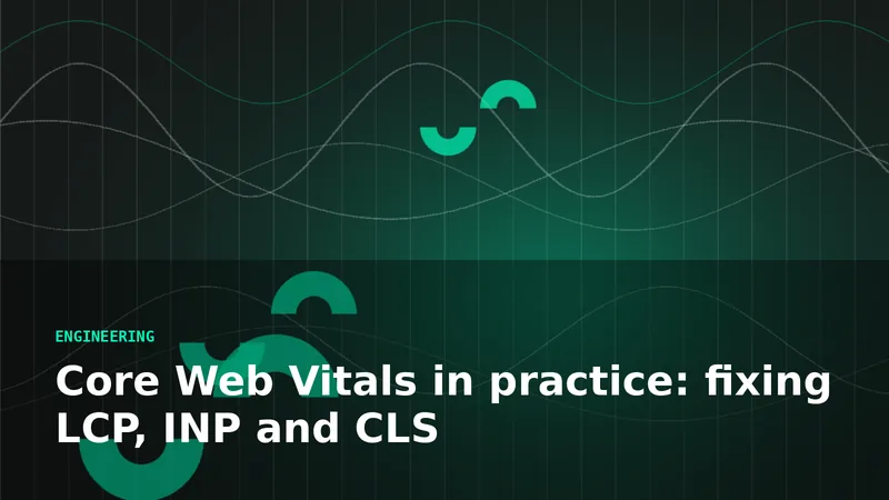 Core Web Vitals in practice: fixing LCP, INP and CLS